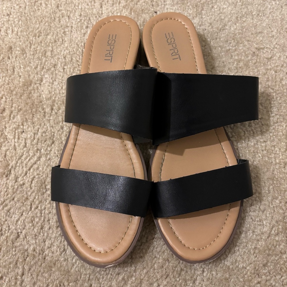 Esprit Black and Tan Women's Sandals Size 10 EUC